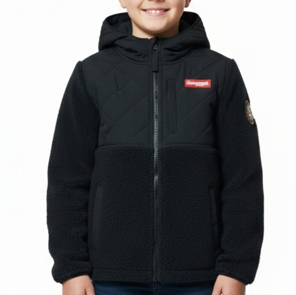 Supreme Quilted Black Fleece Jacket
